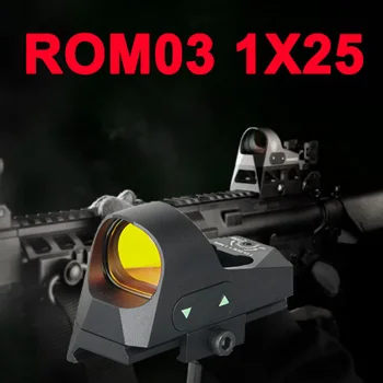 ROMEO3 1x25 Mini Reflex Sight 3 ŽŪM Dot Tinklelis Red Dot Akyse taikymo Sritis Picatinny QD tvirtinimas Šautuvai, Karabinai