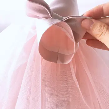Rožinė Nėriniai Baby Girl Dress Krikšto Suknelė ilgomis Rankovėmis 1-ojo Gimtadienio, Vestuvių Krikštynų Suknelė Kūdikių Naujagimių Inscenizacija Drabužiai
