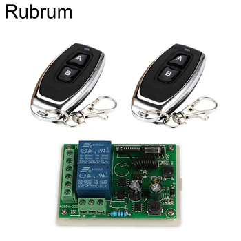 Rubrum 433 MHz AC 110V, 220V, 2CH RF Nuotolinio Valdymo Jungiklis Valdytojas + Universalus RF Relay Imtuvas Šviesos Garažo Durų Atidarytuvas
