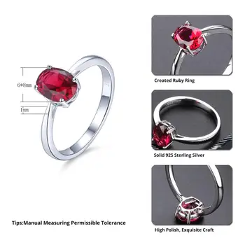 Ruby Sterlingas Sidabro Moterų Žiedai Ovalo Supjaustyti Sukurta Ruby Romantiško Stiliaus Colorfule Akmuo Moterims Gimtadienio Papuošalus 925 Žiedai