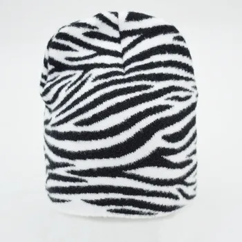 Rudens-Žiemos Vyrų, Moterų Balta Juoda Karvė Zebra Modelio Megzti Skrybėlę Mados Mielas Žiemą Kepurės Lady Merginos Lauke Šilta Kepuraitė Kepurės