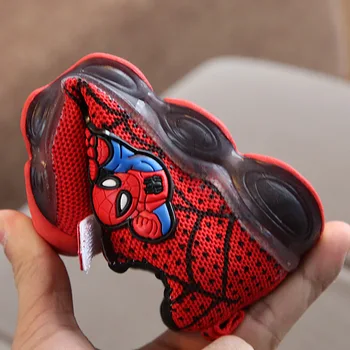 Rudenį Animacinių Filmų Spiderman Vaikai Žėrintis Sneaker Merginos Led Berniukų Batai, Akių Su Šviesos Vaikai Šviesos Batai Chaussure Enfant