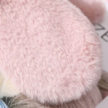 Rudenį ir žiemą ponios plius aksomo storas šiltas pliušinis siuvinėjimo ridikas triušio ausis studentų animacinių filmų pirštinės E35