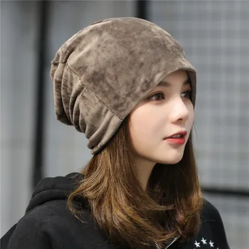 Rudenį, Žiemą Naujas Stilius Pliušinis Gaubtu Korėjos Vientisos Spalvos Krūva Skrybėlę Atsitiktinis Ausų Apsaugos Daugiafunkcinis Nėščia Moteris Beanies