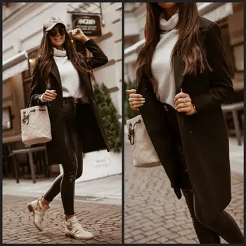 Rudenį, žiemą plius dydžio mygtukus, chaki juoda smėlio zaraing stiliaus za 2020 m. moteris sheining vadiming moterims, moteriška striukė, paltas