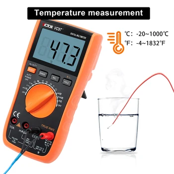 RuoShui 97+ Multimetras True RMS AC DC Voltmeter Ammeter testeris 1000V 20A Talpa Dažnio Atsparumas LED Skaitmeninio multimetro