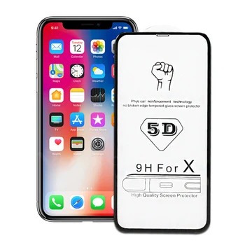 RZP 5D Visą Lenktas Screen Protector, iPhone XR XS Max X Visiškai Padengti Grūdinto Stiklo 