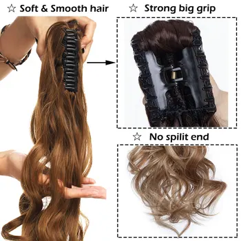 S-noilite 12-26inch Letena Įrašą Apie surišti į arklio Plaukų Pratęsimo Sintetiniai plaukai surišti į uodegą Pratęsimo Plaukų Moterims Ponis Uodegos Plaukų Hairpiece
