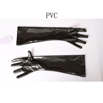 S-XL Plus Size Wetlook PVC Blizga Ilgos Pirštinės Moterims Latekso PU Odos Handschuhe Guantes Mujer Eldiven Pirštinės Pole Dance Clubwear