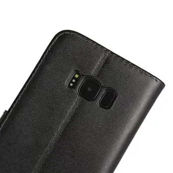 S8 Atveju, Samsung Galaxy S8 G9500 Atvejais Piniginės Kortelę Stentas Knygos Stiliaus Apversti Oda Apima Apsaugoti Dangtelis juodas SM-950 950U
