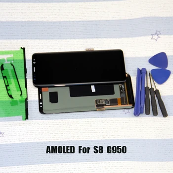 S8 G950 LCD SAMSUNG Galaxy S8 G950 G950F Ekranas Jutiklinis Ekranas skaitmeninis keitiklis nemokamai klijai