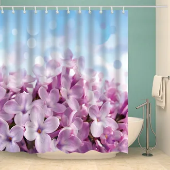 Saldus Rožinis Dušo Užuolaidos Vonios Vandeniui Poliesterio Vonios Užuolaidų Ilgai 180x200cm 3D Vonios Užuolaidų cortinas