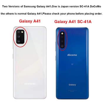 Samsung Galaxy A41 SC-41A Atveju Prabangus Odinis Atramą Mobilųjį Telefoną, Krepšys, Piniginė Dangtelis, Skirtas 
