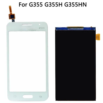 Samsung Galaxy Core 2 G355 G355H Duetų LCD Ekranas Jutiklinis Ekranas skaitmeninis keitiklis Stiklo Jutiklis Skydelis