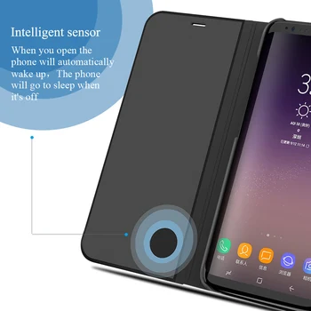Samsung Galaxy S9 Plus S8, S7 S6 krašto A8 2018 A8+ Atveju Prabanga Apversti Stovėti Clear View 