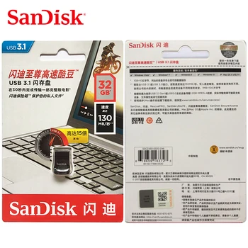 SanDisk CZ430 pen ratai 256 gb 128Gb 64Gb skaityti greitį iki 130 MB/s usb flash drive 16Gb 32Gb pendrive USB 3.1 flash atminties kortelė