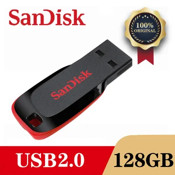 SanDisk USB Flash Diskas 128GB/64GB/32GB/16GB Pen Ratai Pendrive USB 2.0 Flash Drive, Memory stick, USB diskas, usb 