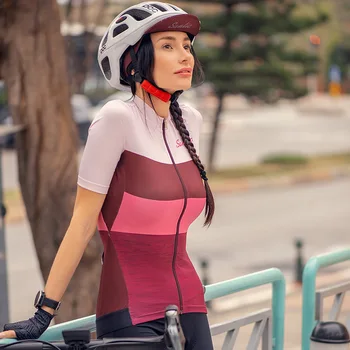 Santic Moteriški Aukštos kokybės dviračių džersis Moterų Dviračių, jojimo drabužių viršų Pro team racing marškinėliai MTB Kelių Dviratį Trumpas rankovėmis dėvėti