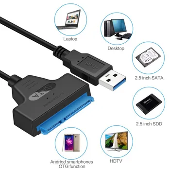 SATA USB Kabelio su Adapteriu SATA su USB3.0 Perduoti Duomenis Konverteris, Support 2.5