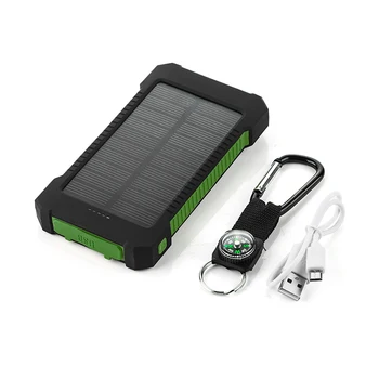 Saulės Energijos Banko 30000mAh Vandeniui Išorinė Baterija Powerbank Su LED Light Dual USB Poverbank 