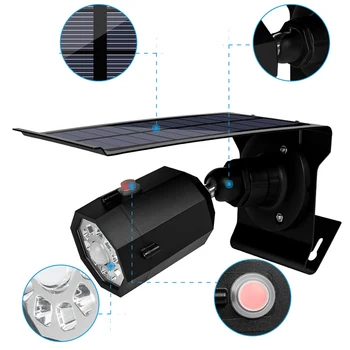 Saulės energijos Prožektorius LED Šviesa 360 Reguliuojamas Apšvietimo Kampas Trimis Režimais, atsparus Vandeniui, Šviesos, Lauke, Saulės Gatvėje, Sodo Apšvietimas NAUJAS