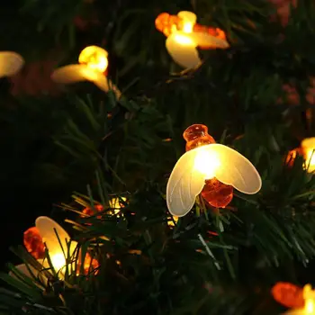 Saulės LED Šviesos Pasakų String Bičių Medus Formos Lempa Kalėdos Lauko Sodo Dekoro