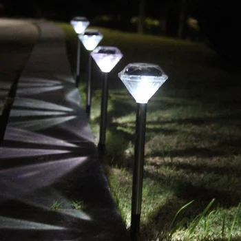 Saulės šviesos diodų (LED) vejos lempa tiesiai polių diamond lempos lauko vandeniui garden park villa kelias kraštovaizdžio puošmena apšvietimas