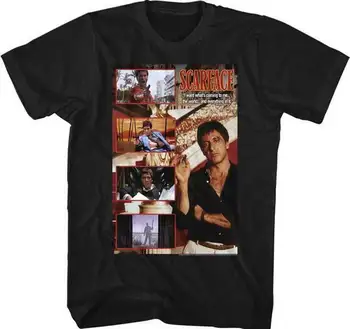 Scarface Filmas Marškinėliai Tony Montana Mens Composite Gangsteris Nuotraukų Naujų