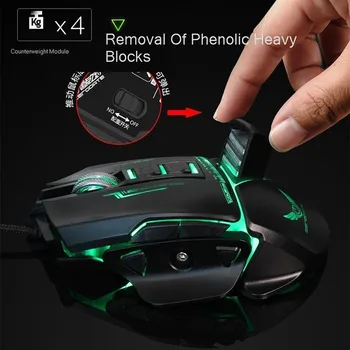 SeenDa Reguliuojamas 3200DPI Mechaninė Laidinio Žaidimų Pelės 7 Programuojami Mygtukai Mause Optiniai LED Backlight Ergonomika Pelių