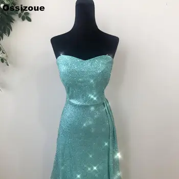 Seksualus Aukštos Ritininės Prom Dresses Brangioji Šviesiai Žalia Undinė Lady Oficialų Vakare Gown Pigiai YSAN453