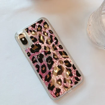 Seksualus Leopard Vietoje Dreni Moteris Dangtelis 11 IPhone Telefono dėklas Blizgučiai Bling Pink 