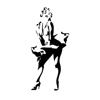 Seksualus Marilyn Monroe Lipdukas Aukštos Kokybės Automobilių Langų Apdailos Asmenybės Vandeniui Pvc Lipdukas Juodas/baltas, 16cm*8cm