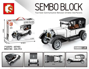 Sembo Blokai Klasikinių Senovinių Automobilių Roadster Statybinės Plytos Miesto biuro įranga Transporto priemonės Modelio, Žaislai Berniukams, Dovanos 2020 Naujas