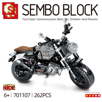 SEMBO BLOKUOTI Lenktynių Automobilių Blokai Mini Automobilių Žaislai Motociklų modelių Serija Berniukas Švietimo Blokas Variklio Plytos Vaikų Dovanų