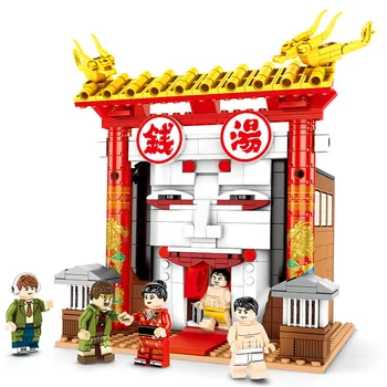Sembo Chinatown Detektyvas 3 Pinigai Sriuba Suderinama Kinų stiliaus Japonijos Miestas Street View 605103 Bloko Pastato Žaislai