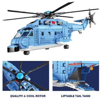 SEMBO Sraigtasparnis Kovotojas Blokai Modelis Karinės Miesto Kūrėjas Lėktuvo Armijos Pilotas Pav Plokštumos Žaislai Plytų Dovanos Vaikams