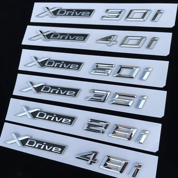 Senas/Naujas XDrive 18i 20i 25i 28i 30i 35i 40i 48i 50i Skaičius Emblema už X1 X3 X4 X5 X6 Sparnas Logotipas Ženklelis Automobilio Lipdukas Stilius