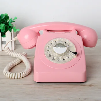 Senovinis, klasikinis retro telefono pasukimo fiksuotojo ryšio telefono senovinių namų, biuro, viešbučio fiksuotojo ryšio su metalo bell