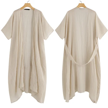 Senovinių Moterų Palaidinė Celmia 2021 M. Vasaros Top Kimono Megztinis Ilgas Marškinėliai Juostinės Prarasti Atsitiktinis Paplūdimio Cover Up Blusas Mujer Plius Dydis