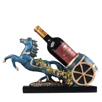 Senovės Arklių Vežimais Statula Vyno Laikiklis Dekoratyvinis Karo Žirgas Vyno Barelį, Butelis Paramos Kokteilių Taurės Tokios Chateau Rankdarbių Ornamentu