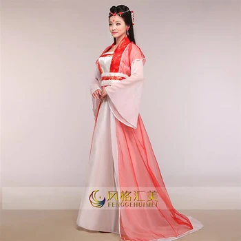 Senovės Kinų Kostiumas Hanfu Cosplay Tradicinės Kinų Šokio Kostiumai 4 Spalvų Moterys Etapas & Šokių Drabužiai