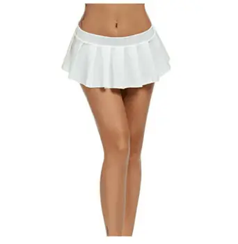 Sexy Marškinėliai Moteriški Klostuotas Mini Sijonas Moksleivė Micro Cosplay Klubas Kostiumas Vientisos Spalvos Mini Sijonai Faldas Mujer Moda 2019