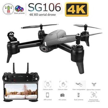 SG106 WiFi FPV RC Drone su 720P ar 1080P arba 4K HD Dual Camera Optinio Srauto Oro Vaizdo RC Quadcopter Žaislų Vaikas VS S20 E58