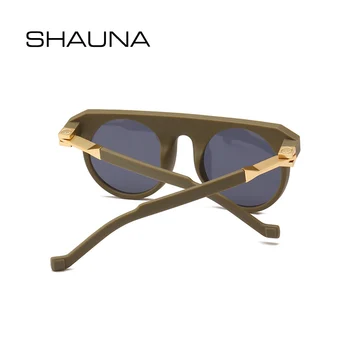 SHAUNA Mados Apvalūs Akiniai nuo saulės Vyrams, Prekės ženklo Dizaineris Flat Top Retro Matinis Rėmas Atspalvių Moterų gafas Oculos De Sol