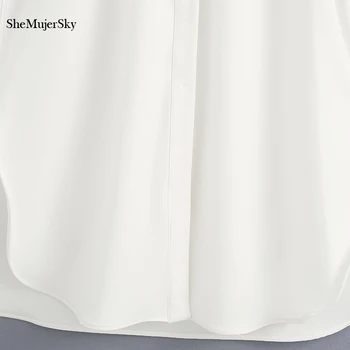 SheMujerSky Moterų Baltos spalvos Marškinėliai Suknelė 2020 M. Rudenį Atsitiktinis Suknelė Su Varčias Moterų Suknelės, vestidos jurken