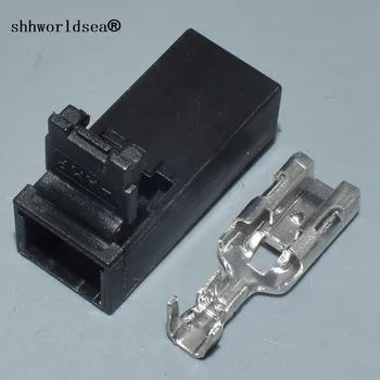 Shhworldsea 2/5/10/30/100 1 pin 6.3 mm auto elektros plastikinis korpusas, plug panaudoti kabelio jungtis 1900-1003 automobilio jungties kištukas