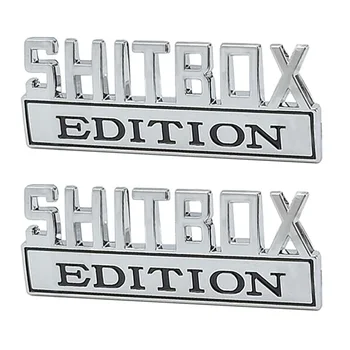 SHITBOX EDITION Emblema Chrome Matinis Emblemos Automobilių Lipdukas Automobilio ar Kamieno Auto Eksterjero Reikmenys, Automobilių Lipdukas Stilius