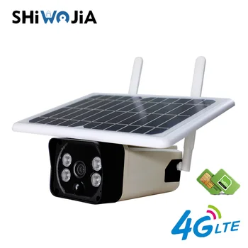 SHIWOJIA 4G SIM Kortelės Saulės IP Kameros 1080P HD Vandeniui Lauko Wifi Garso Belaidžio Saugumo Stebėjimo VAIZDO Ginklą Fotoaparatas