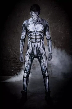 Sidabro Cosplay Kostiumų 3D Atspausdintas Spandex Zentai Sidabro kostiumas Helovinas Catsuit Pagamintas Tik Bodysuit