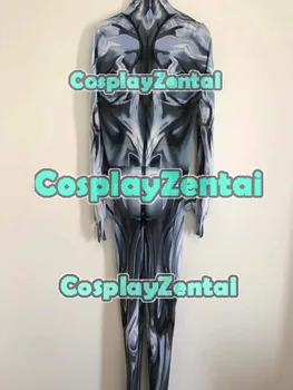 Sidabro Cosplay Kostiumų 3D Atspausdintas Spandex Zentai Sidabro kostiumas Helovinas Catsuit Pagamintas Tik Bodysuit